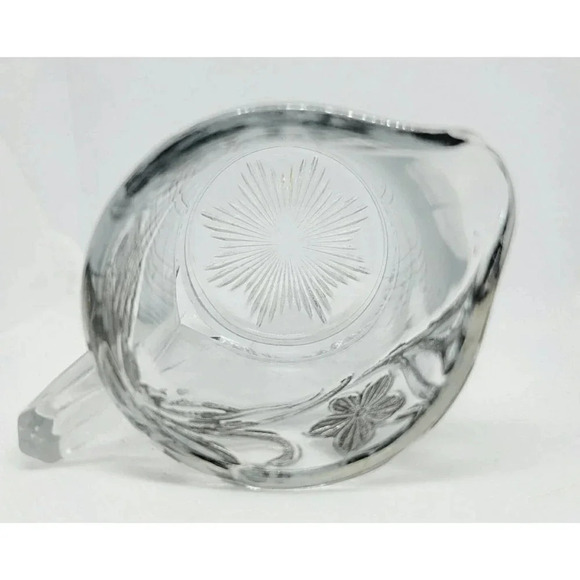 Vintage Clear Glass Sugar and Creamer With Silver Detail - Picture 6 of 14